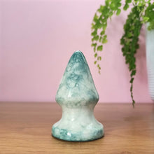 Load image into Gallery viewer, Medium Cone Butt Plug - Jordan - Dark Green tie-dye