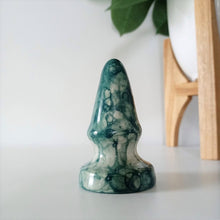 Load image into Gallery viewer, Medium Cone Butt Plug - Jordan - Dark Green Tie-dye
