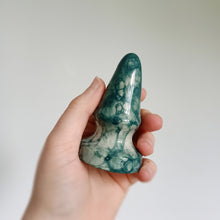 Load image into Gallery viewer, Medium Cone Butt Plug - Jordan - Dark Green Tie-dye