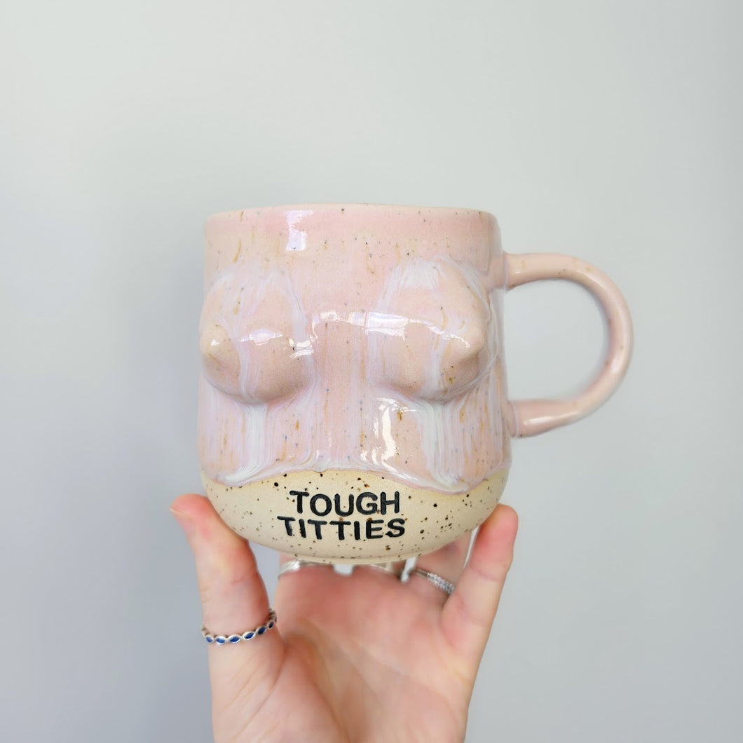 Tough Titties Boob Mug - Dynamic Pink