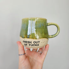 Load image into Gallery viewer, Fresh Out Of Fucks Mug - Olive Green
