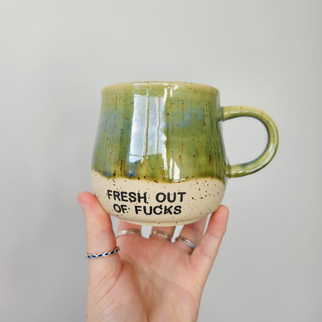 Fresh Out Of Fucks Mug - Olive Green