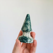 Load image into Gallery viewer, Small Cone Butt Plug - Morgan - Dark Green tie-dye

