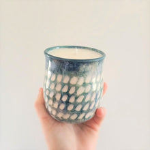 Load image into Gallery viewer, Dimpled Tumbler Massage Candle - Dark Blue/Green
